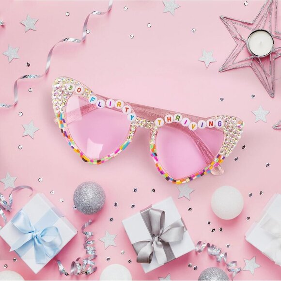 30th Birthday Glasses Pink Plastic Fun Party Favors for Women main image 4